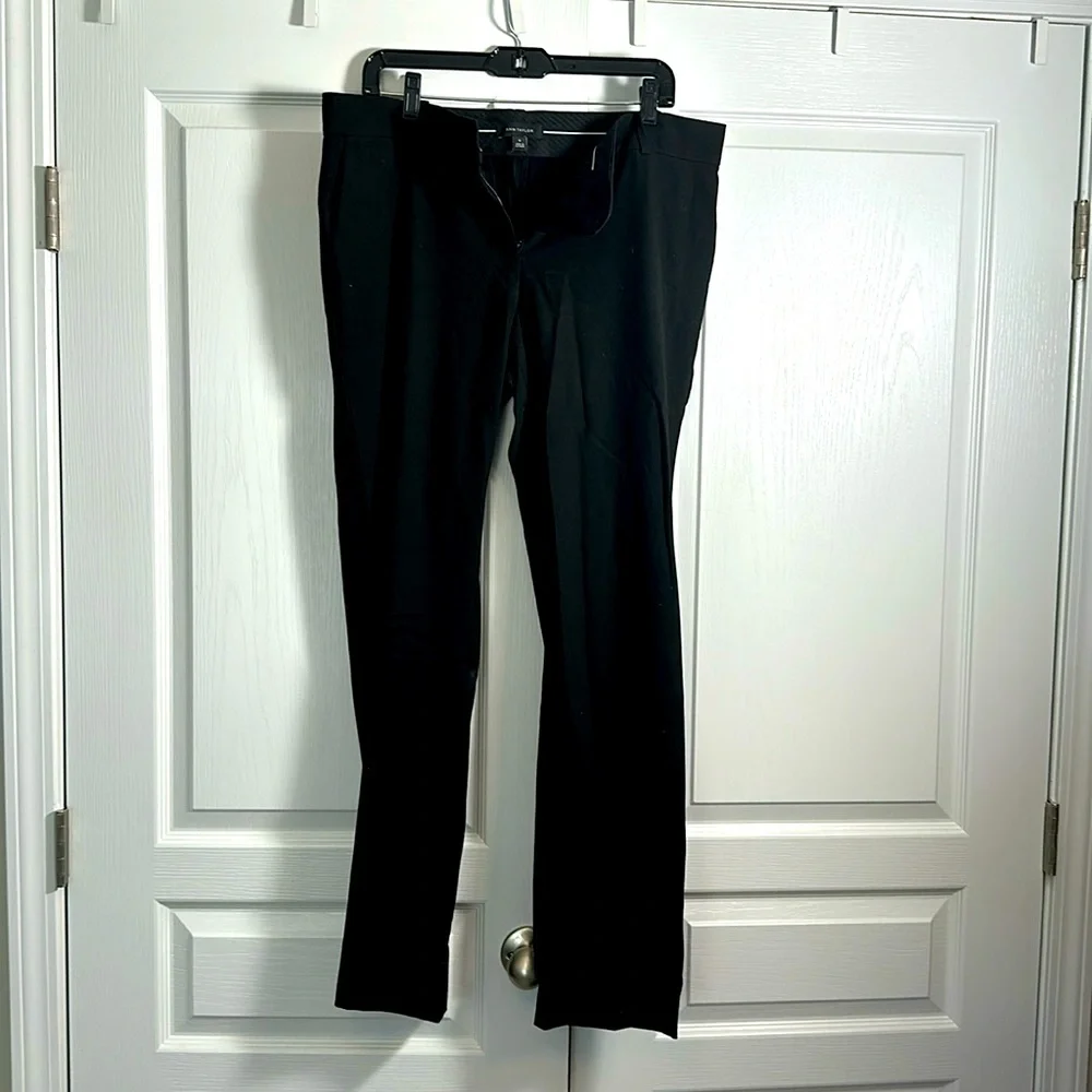 Ann Taylor Sz 12 High Rise Trouser Pant In Seasonless Stretch black